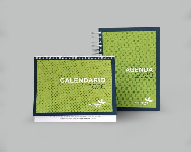 Diseño de calendario y agenda 2020 para Nutrinat